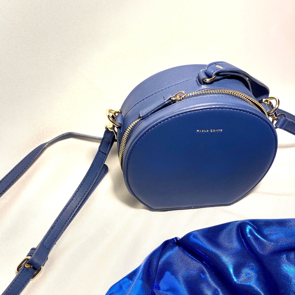 PAOLO CONTE BAG in blue Vegan Leather 6.5” H